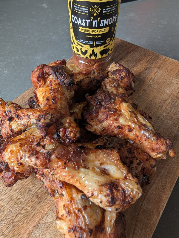 Crispy skin chicken wings with cajun spice