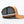 Black and brown trucker cap with mesh back on a white background