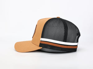Trucker Hat - Leather Patch - Tan/Black