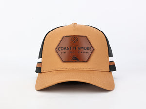 Trucker Hat - Leather Patch - Tan/Black