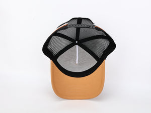 Trucker Hat - Leather Patch - Tan/Black