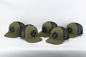 Trucker Hat - Fabric patch - Olive green/black