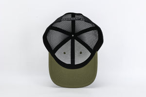 Trucker Hat - Fabric patch - Olive green/black