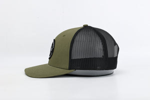 Trucker Hat - Fabric patch - Olive green/black