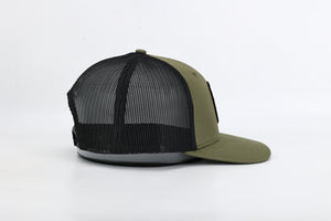 Trucker Hat - Fabric patch - Olive green/black