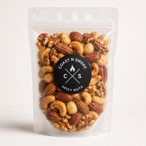 Coast n Smoke spicy nuts included in Father's Day BBQ gift box