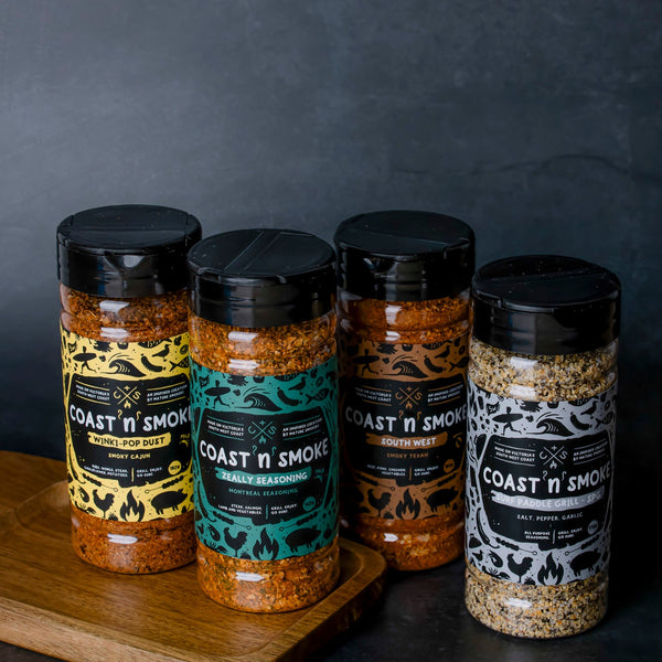 customise your own 4 pack gift box with any coast n smoke rub