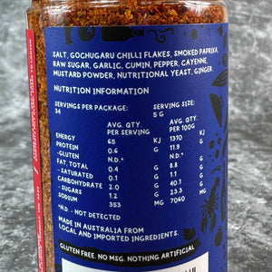Korean bbq rub jar nutritional information