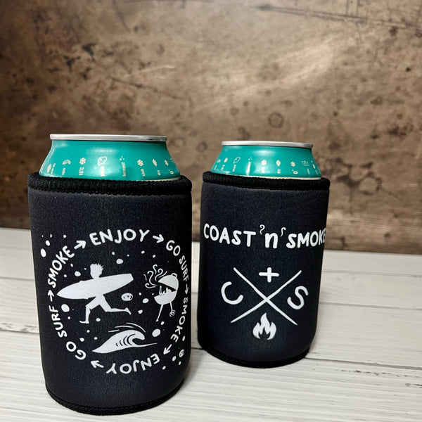 Surfie design Stubby holder and Coast n Smoke logo stubby holder