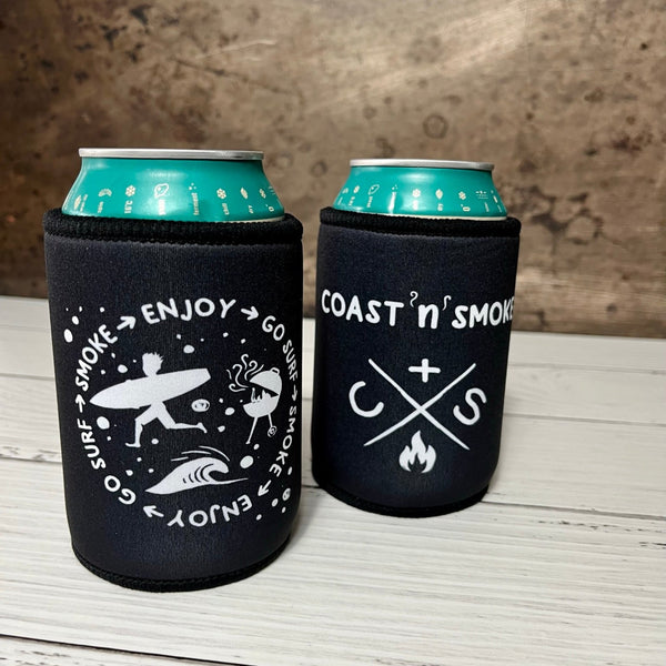 Go surf, Smoke, Enjoy stubby holder design. all about loving life and doing what you enjoy