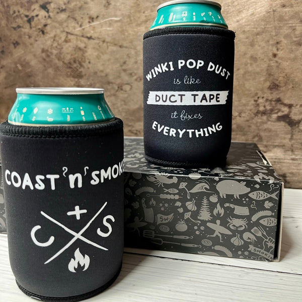 WinkiPOP Dust is like Duct tape it fixes everything stubby holder design with reverse side coast n smoke logo